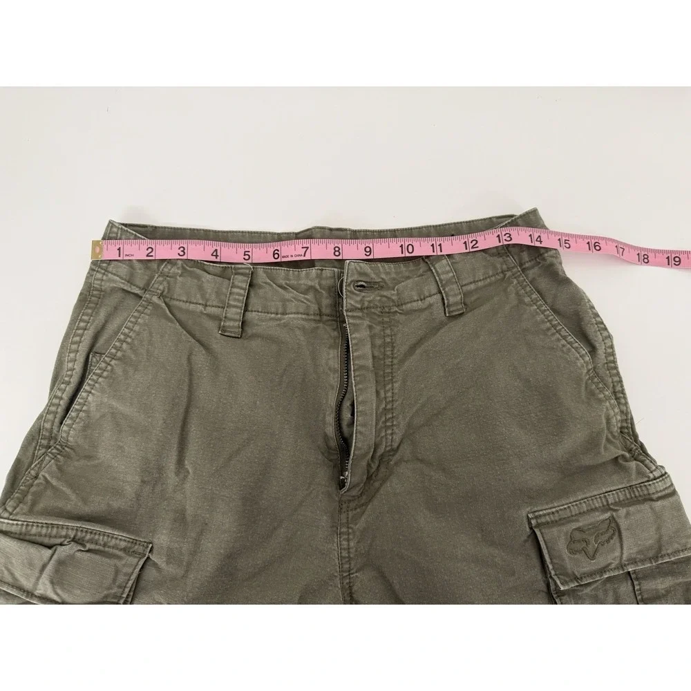 Fox Racing Men's Cargo Shorts Size 29 Green Cotton Casual Outdoor Motocross
